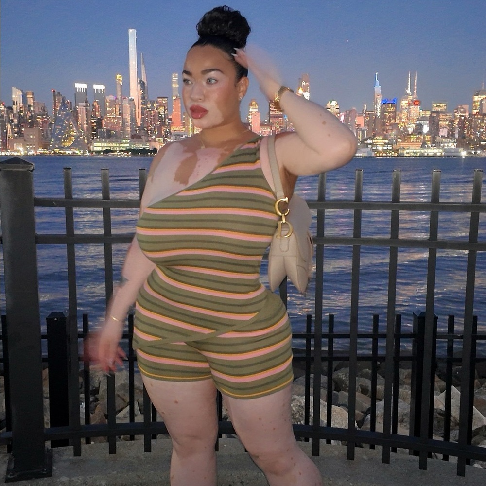 Striped Green and Pink short set
